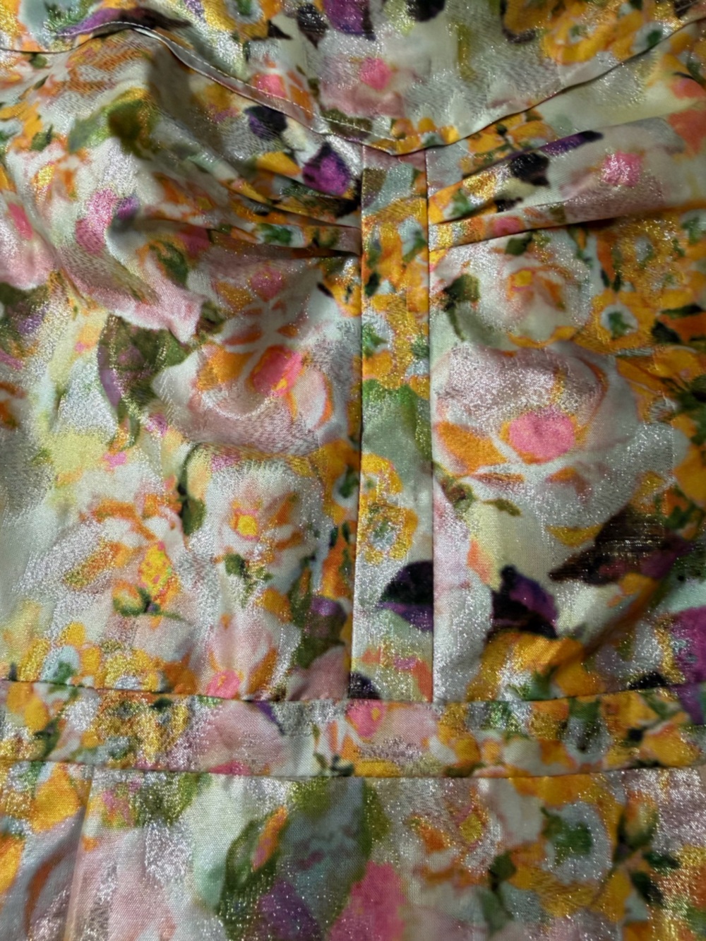 LEIFSDOTTIR ANTHROPOLOGIE‎ Aurelian Brocade Dress Metallic Floral 2 - Picture 6 of 14